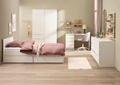 Skrivebordsstol KOKKEDAL gråt stof/hvid