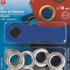 Snøreringe sølvfarvet 14mm 10 stk/pk