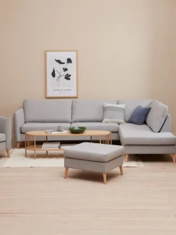 Sofa AARHUS open-end højrevendt lysegråt stof