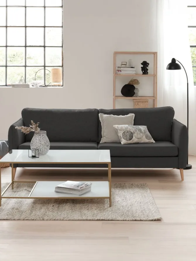 Sofa AARHUS 3-pers. mørkegråt stof