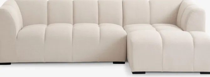 Sofa ALLESE chaiselong højrevendt beige stof