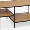 Sofabord TRAPPEDAL 90x60 2 hylder egefarve/sort
