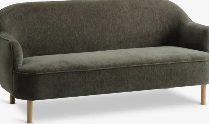 Sofa BREDAL 2,5-pers. olivengrønt stof/egefarve
