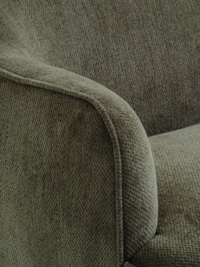 Sofa BREDAL 2,5-pers. olivengrønt stof/egefarve
