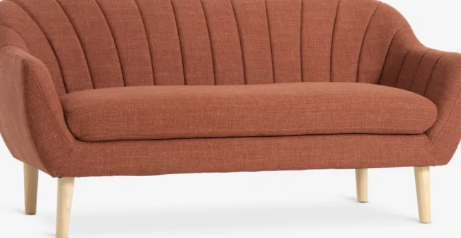 Sofa EGEDAL 2.5-pers. terrakottafarvet stof/egefarve