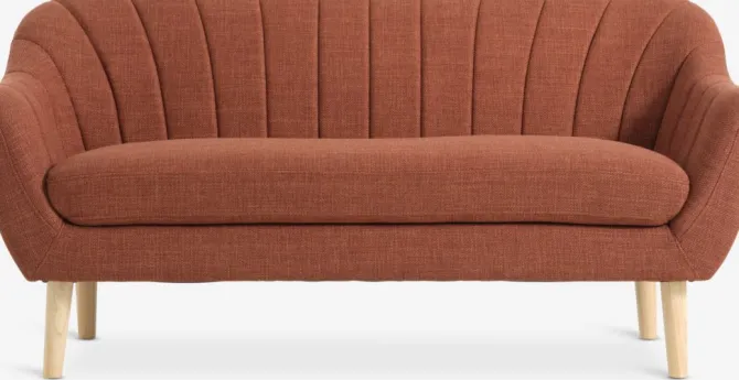 Sofa EGEDAL 2.5-pers. terrakottafarvet stof/egefarve