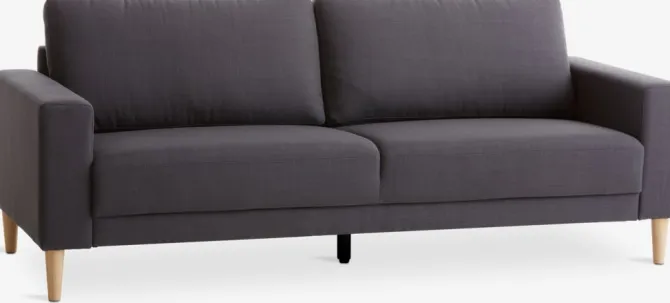 Sofa EGENSE 3-pers. mørkegråt stof