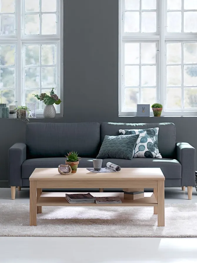 Sofa EGENSE 3-pers. mørkegråt stof