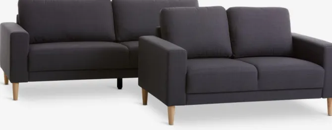 Sofa EGENSE 3-pers. mørkegråt stof