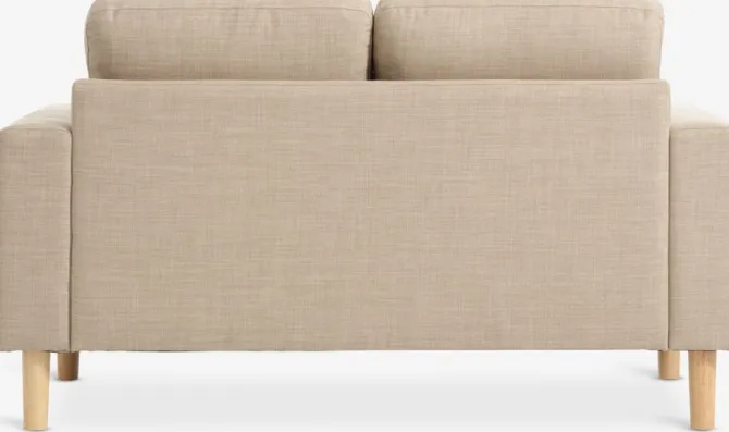 Sofa EGENSE 2-pers. sandfarvet stof/egefarve