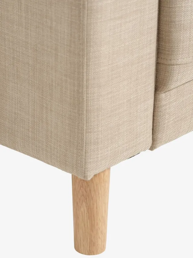 Sofa EGENSE 2-pers. sandfarvet stof/egefarve