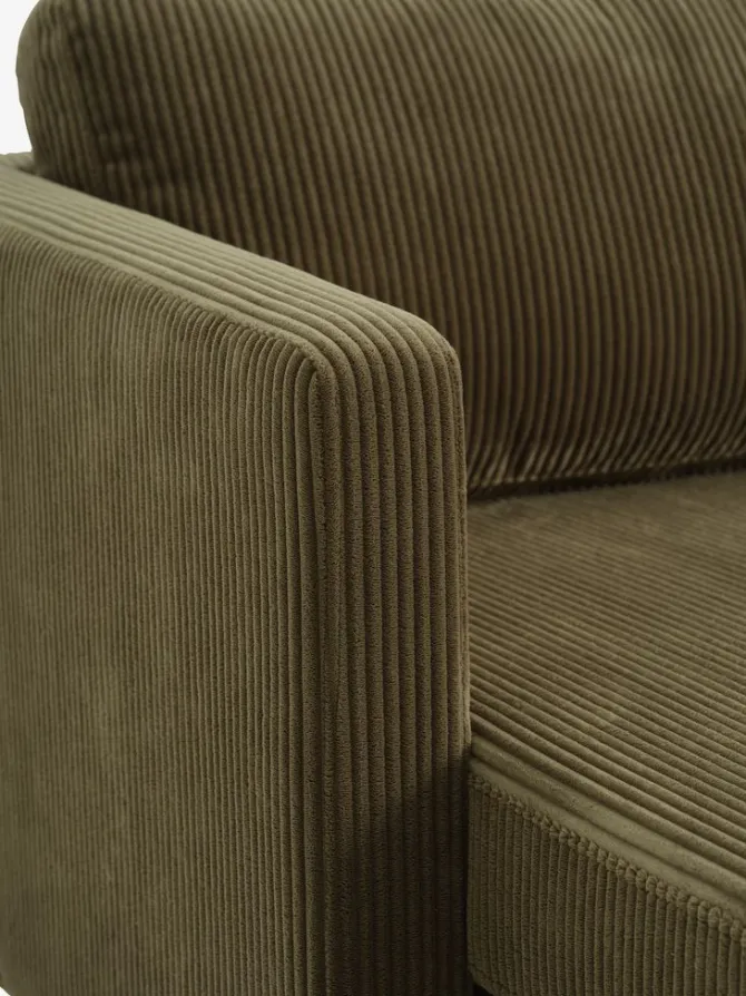 Sofa FALSLEV chaiselong olivengrønt fløjl