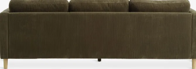 Sofa FALSLEV chaiselong olivengrønt fløjl