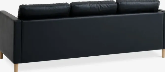 Sofa FALSLEV chaiselong sort kunstlæder