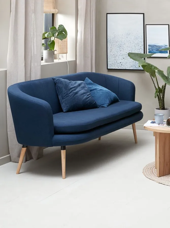 Sofa GISTRUP 3-pers. mørkeblåt stof