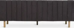 Sofa MAGLEBY 3-pers. mørkebrunt stof/egefarve