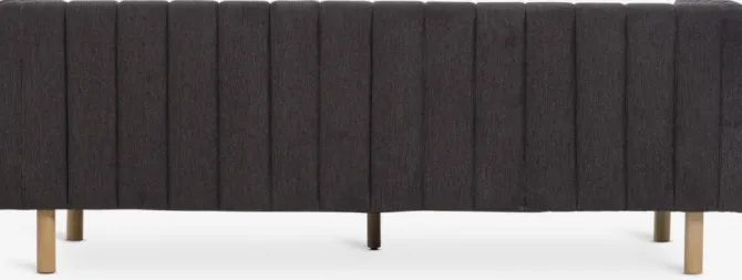 Sofa MAGLEBY 3-pers. mørkebrunt stof/egefarve