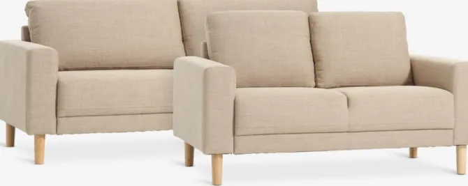 Sofasæt EGENSE 3 + 2-pers. sandfarvet stof