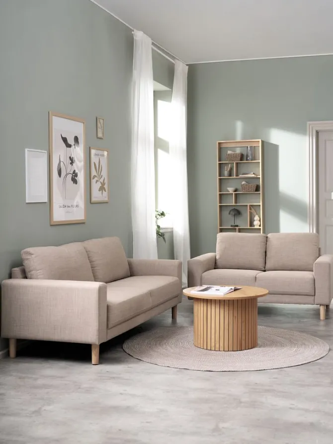 Sofasæt EGENSE 3 + 2-pers. sandfarvet stof