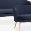 Sofasæt GISTRUP 3+2 pers. mørkeblåt stof