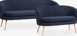 Sofasæt GISTRUP 3+2 pers. mørkeblåt stof