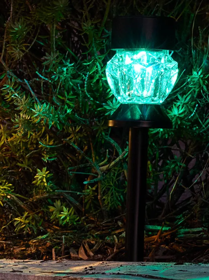 Solcellelampe SPLITTERNE Ø7xH35cm sort