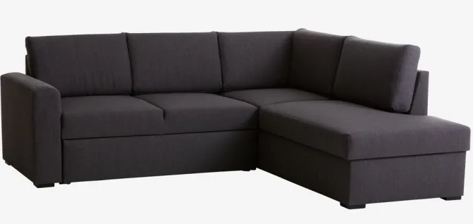 Sovesofa chaiselong BEDSTED grå