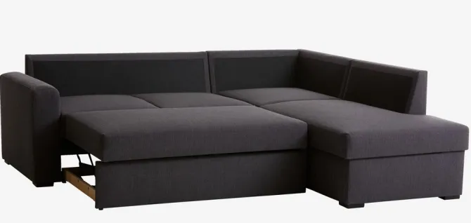 Sovesofa chaiselong BEDSTED grå
