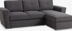 Sovesofa chaiselong VEJLBY mørkegråt stof