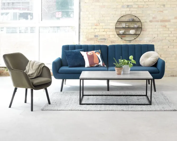 Sovesofa HARNDRUP mørkeblåt stof