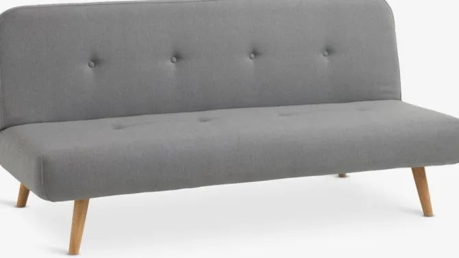 Sovesofa JUVRE lysegråt stof/natur