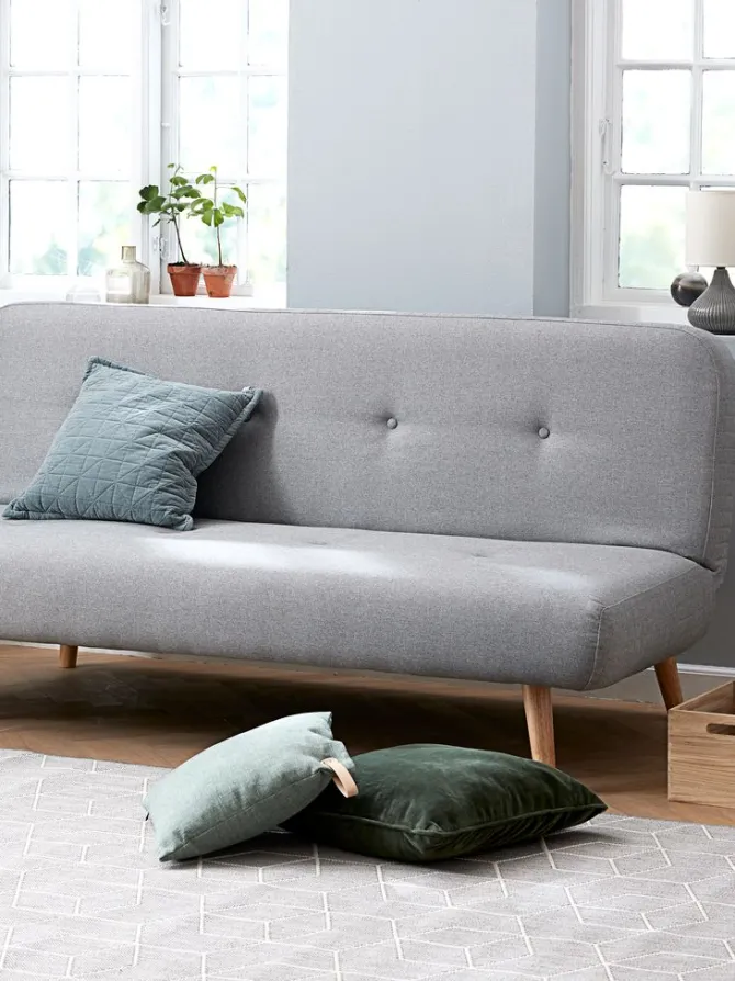 Sovesofa JUVRE lysegråt stof/natur