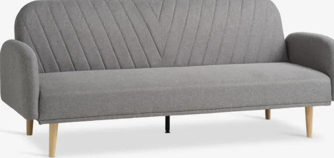 Sovesofa PARADIS lysegråt stof/egefarve