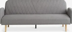 Sovesofa PARADIS lysegråt stof/egefarve