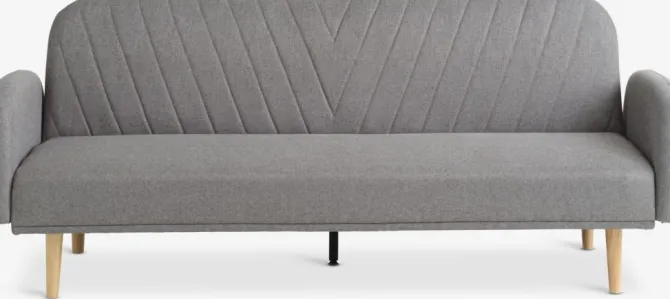 Sovesofa PARADIS lysegråt stof/egefarve