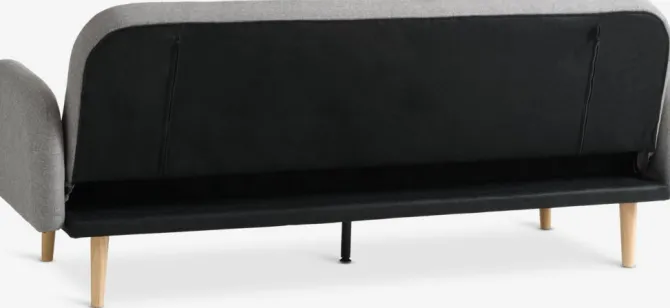 Sovesofa PARADIS lysegråt stof/egefarve