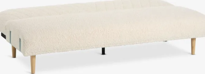 Sovesofa PARADIS råhvid teddy/egefarve
