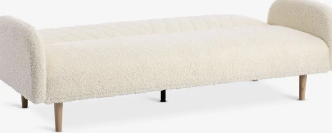 Sovesofa PARADIS råhvid teddy/egefarve