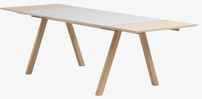 Spisebord EGEBJERG 90x160/250 lysegrå/eg