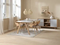 Spisebord EGEBJERG 90x160/250 lysegrå/eg