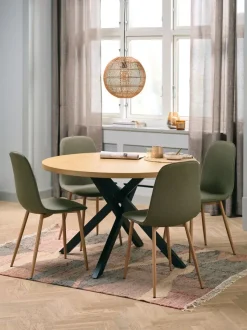 Spisebord NORTOFT Ø120 egefarve/sort