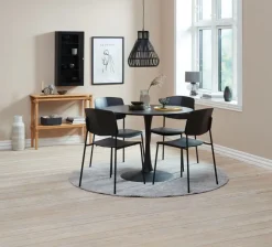 Spisebord RINGSTED Ø100 sort askefiner