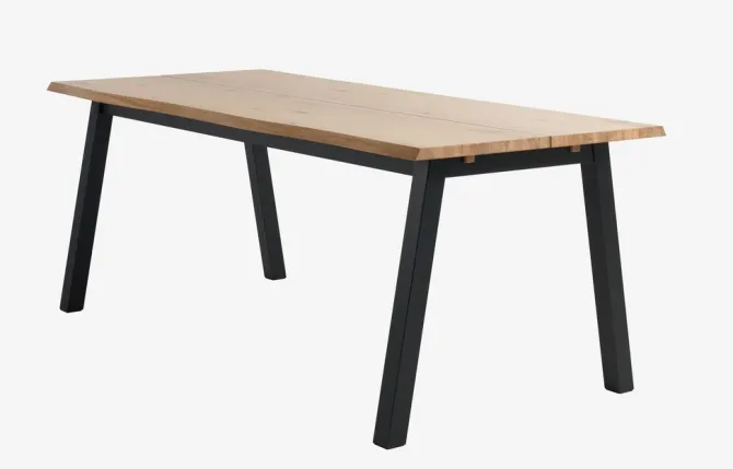 Spisebord SKOVLUNDE 90x200 eg natur/sort