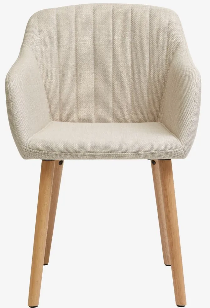 Spisebordsstol ADSLEV beige stof/egefarve
