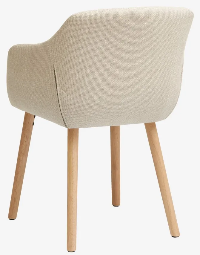 Spisebordsstol ADSLEV beige stof/egefarve