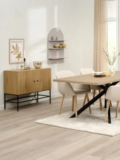 Spisebordsstol ADSLEV beige stof/egefarve