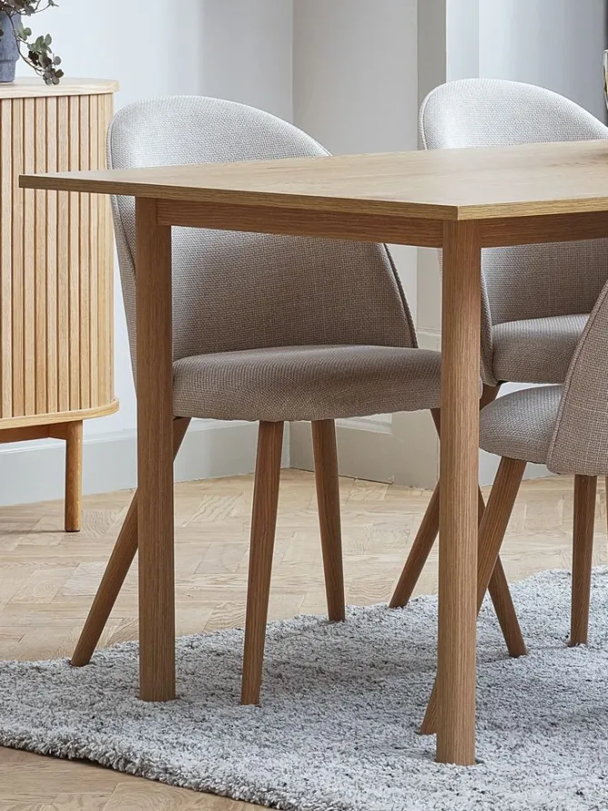 Spisebordsstol THORUP beige stof/egefarve