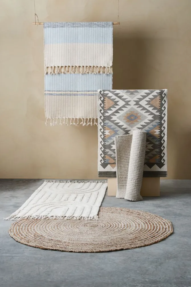 Tæppe BJERK 70x140 beige/blå
