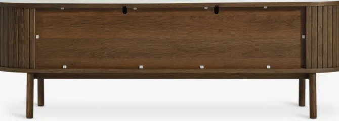 TV-bænk LYNGVIG 160cm 2 jalousilåger mørk eg