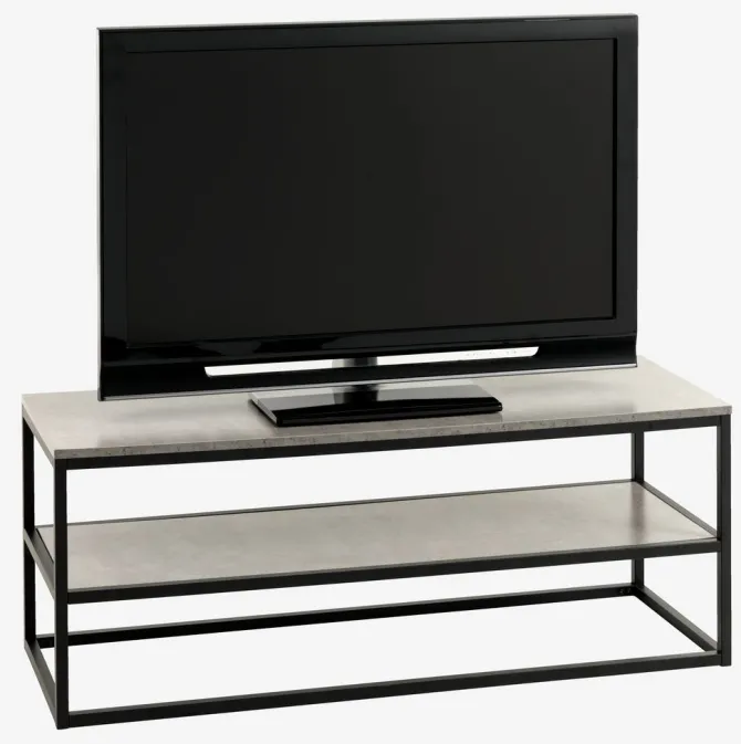 TV-bord DOKKEDAL 1 hylde betonfarve/sort